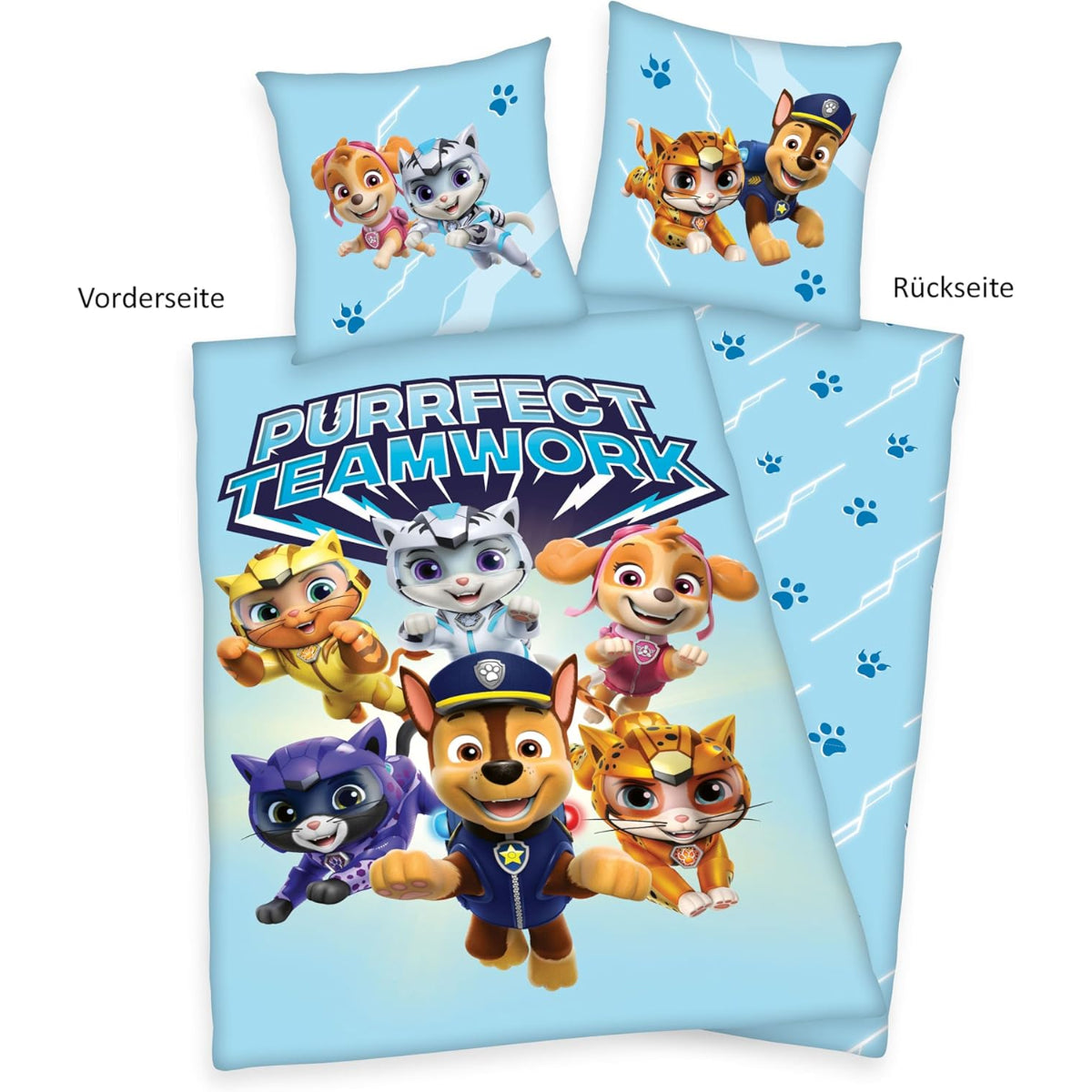 Paw Patrol Bettwäsche 135 x 200 cm Baumwolle Kinder Bettset 2 teilig Wendemotiv