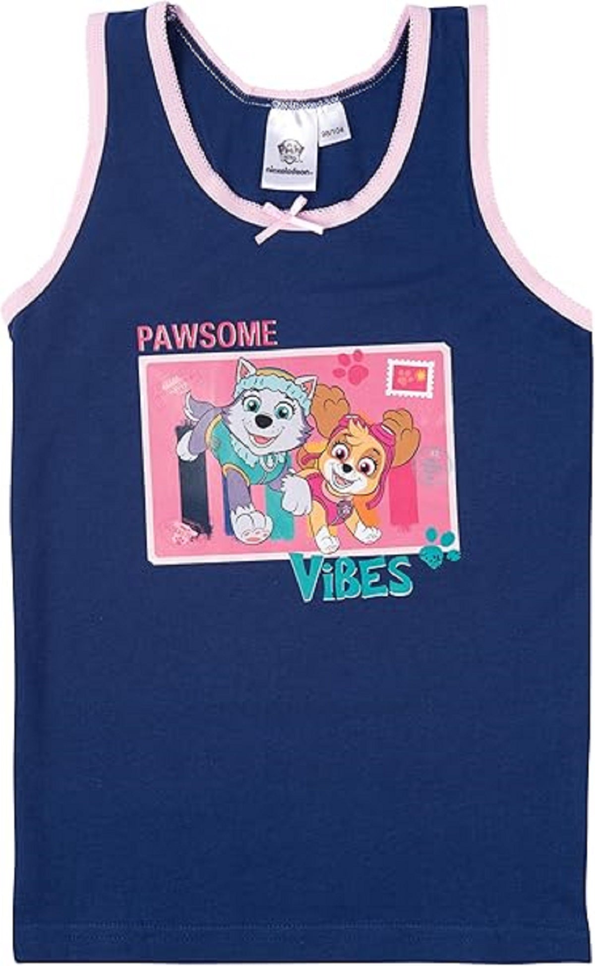 Paw Patrol Unterhemd für Mädchen Kinder Tank Top Unterwäsche Weiß/Blau (2er Pack)