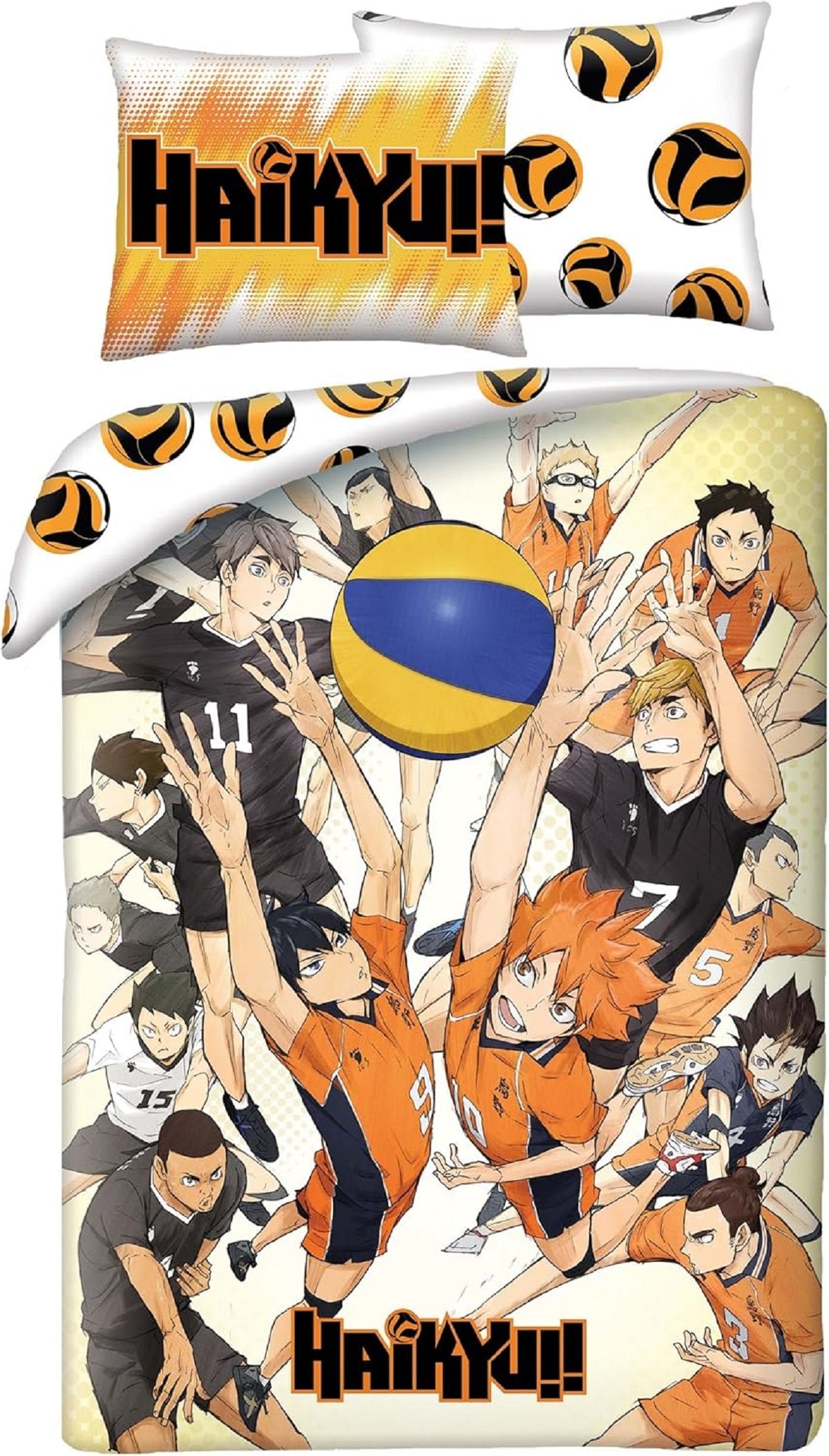 HAIKYU!! Bettwäsche Set aus Mikrofaser Bettdeckenbezug 140 × 200 cm mit 70 × 90 cm Kissenbezug