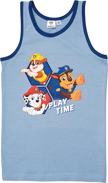 Paw Patrol Unterhemd für Jungen Kinder Tank Top Hemdchen Unterwäsche Blau/Grau (2er Pack)