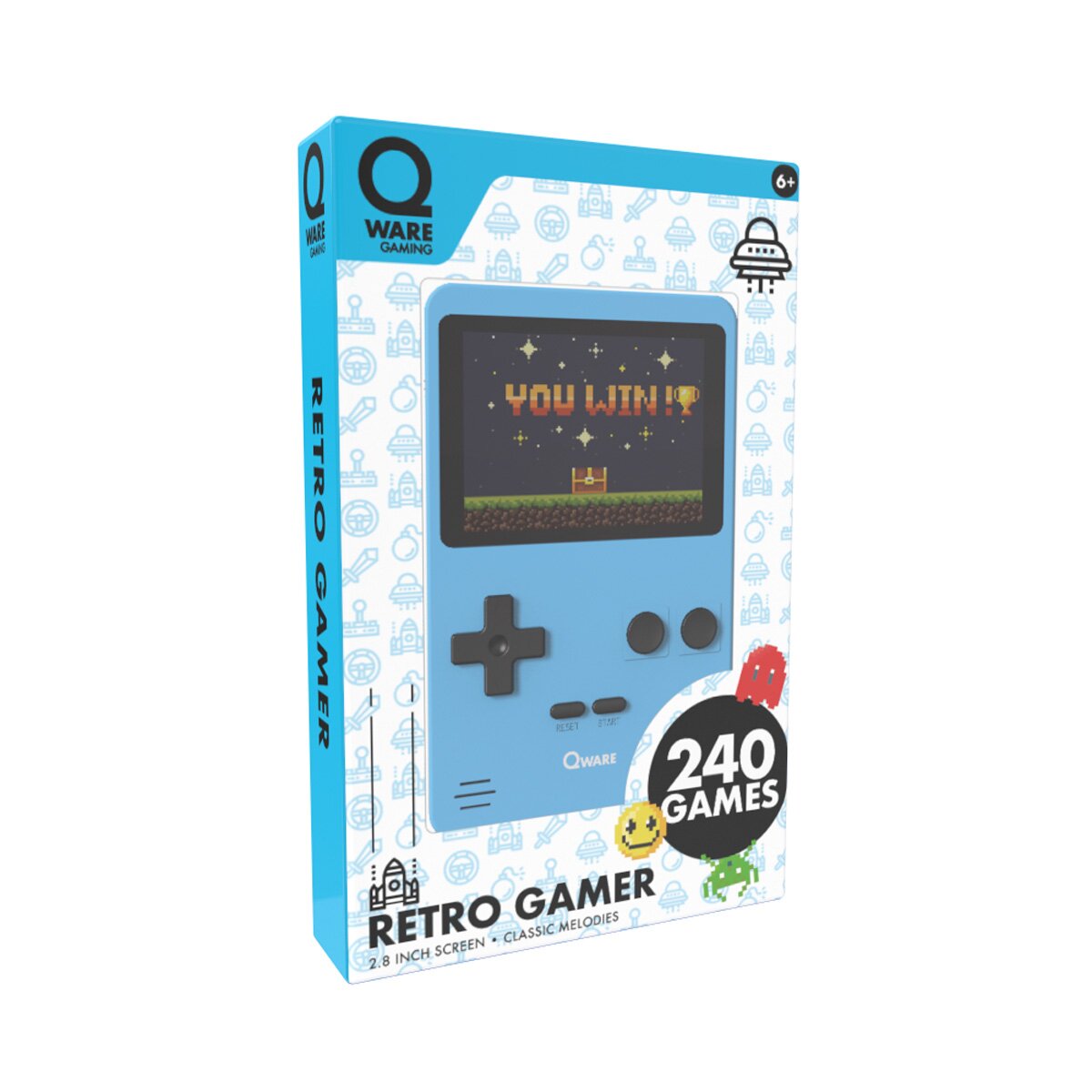 Qware Retro Spielkonsole Handheld 240 Spiele für unterwegs
