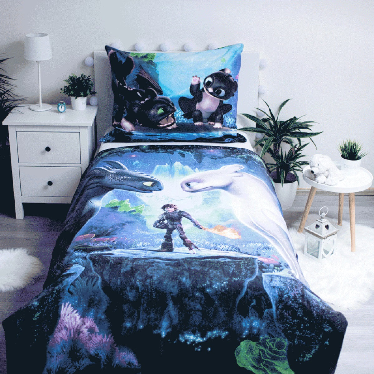 Dragon Baumwoll-Bettwäsche 140x200 cm – Weiches Bettbezug Set mit Kissenbezug 70x90 cm, pflegeleicht & langlebig