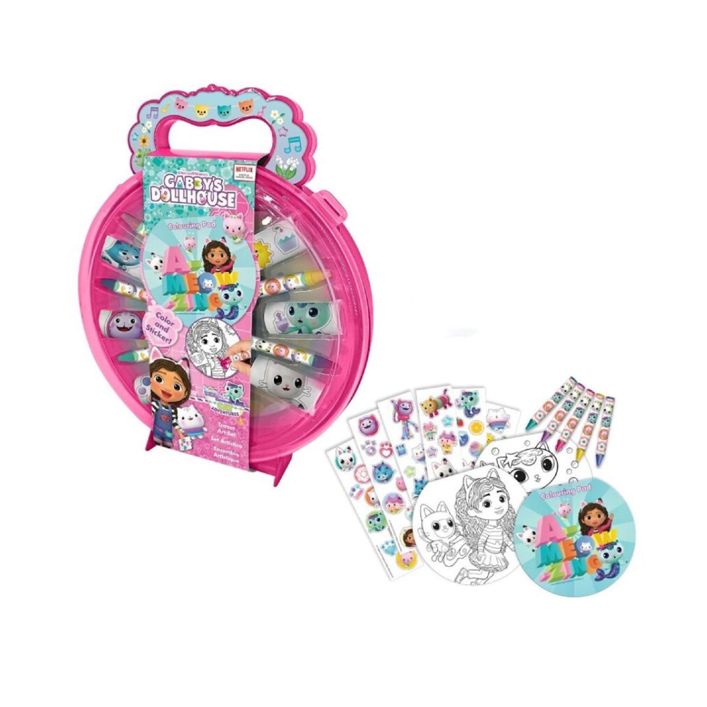 Gabby's Dollhouse Malset Zeichenbox mit Zubehör für Kinder