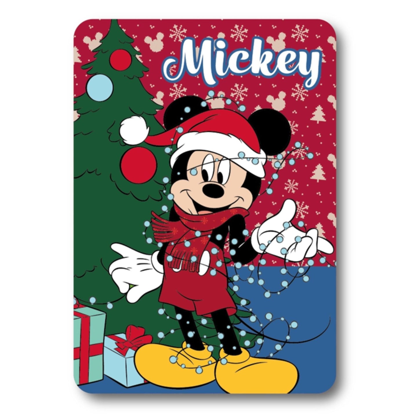 Disney Mickey Mouse Weihnachts-Fleecedecke Kuscheldecke 100x140 cm warm weich