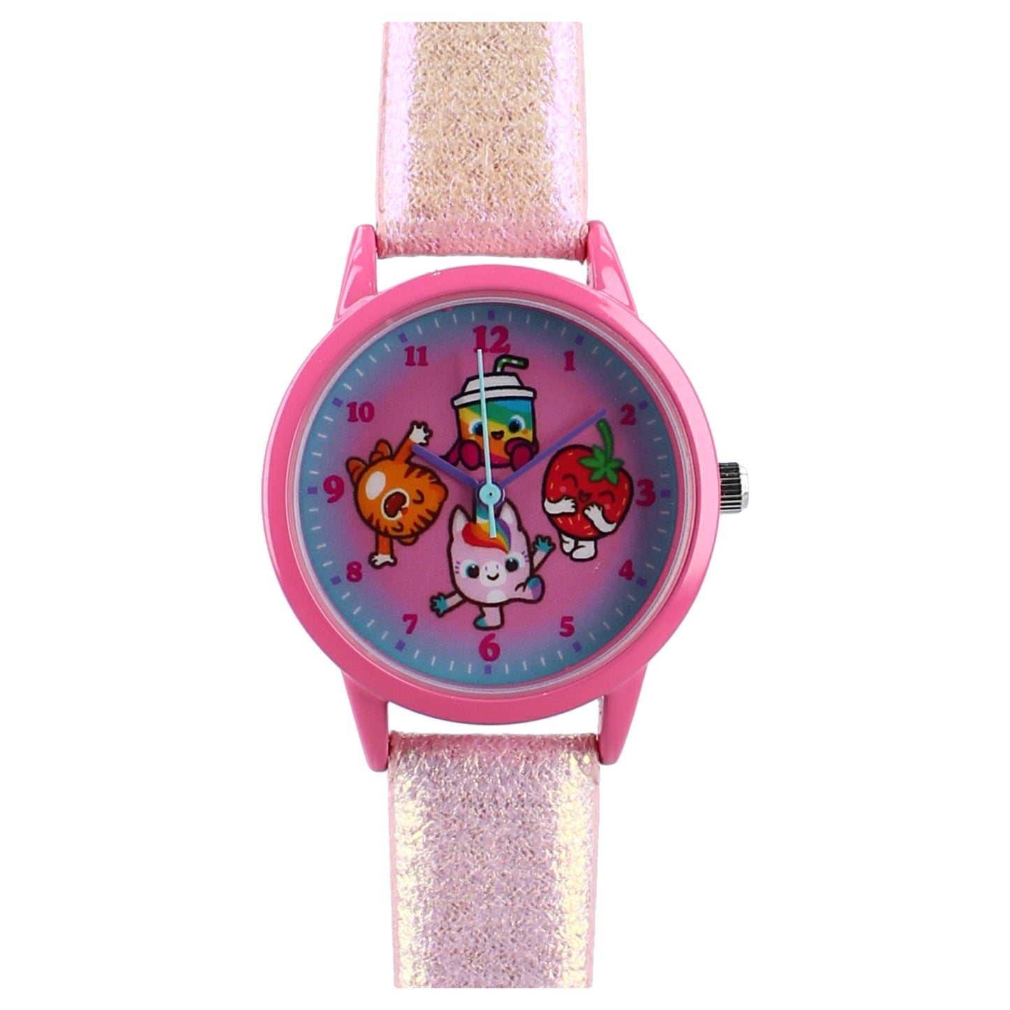 Piñata Smashlings Kinder-Armbanduhr – Rosa Uhr mit Glitzerarmband & Figurenmotiv