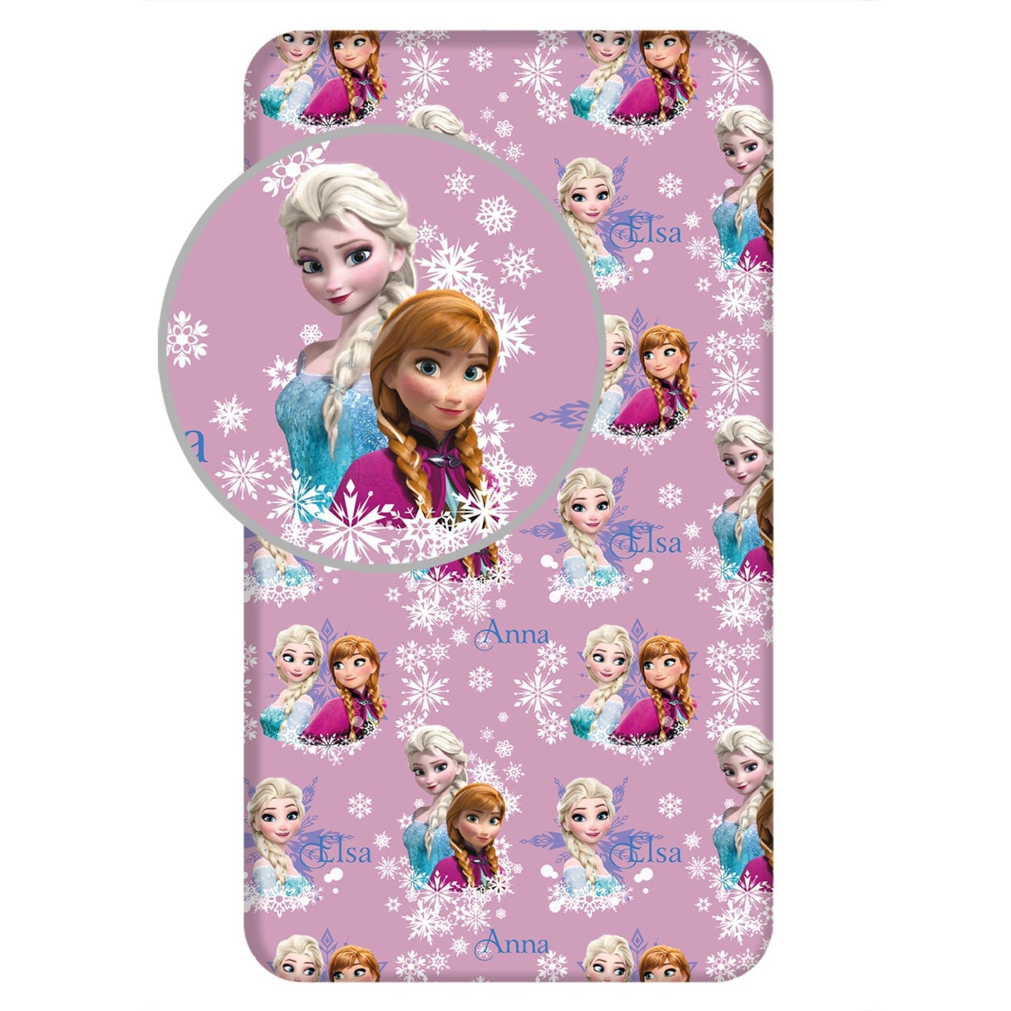 Frozen Kinder Spannbetttuch Atmungsaktives Bettlaken aus Baumwolle (90x200+25 cm)