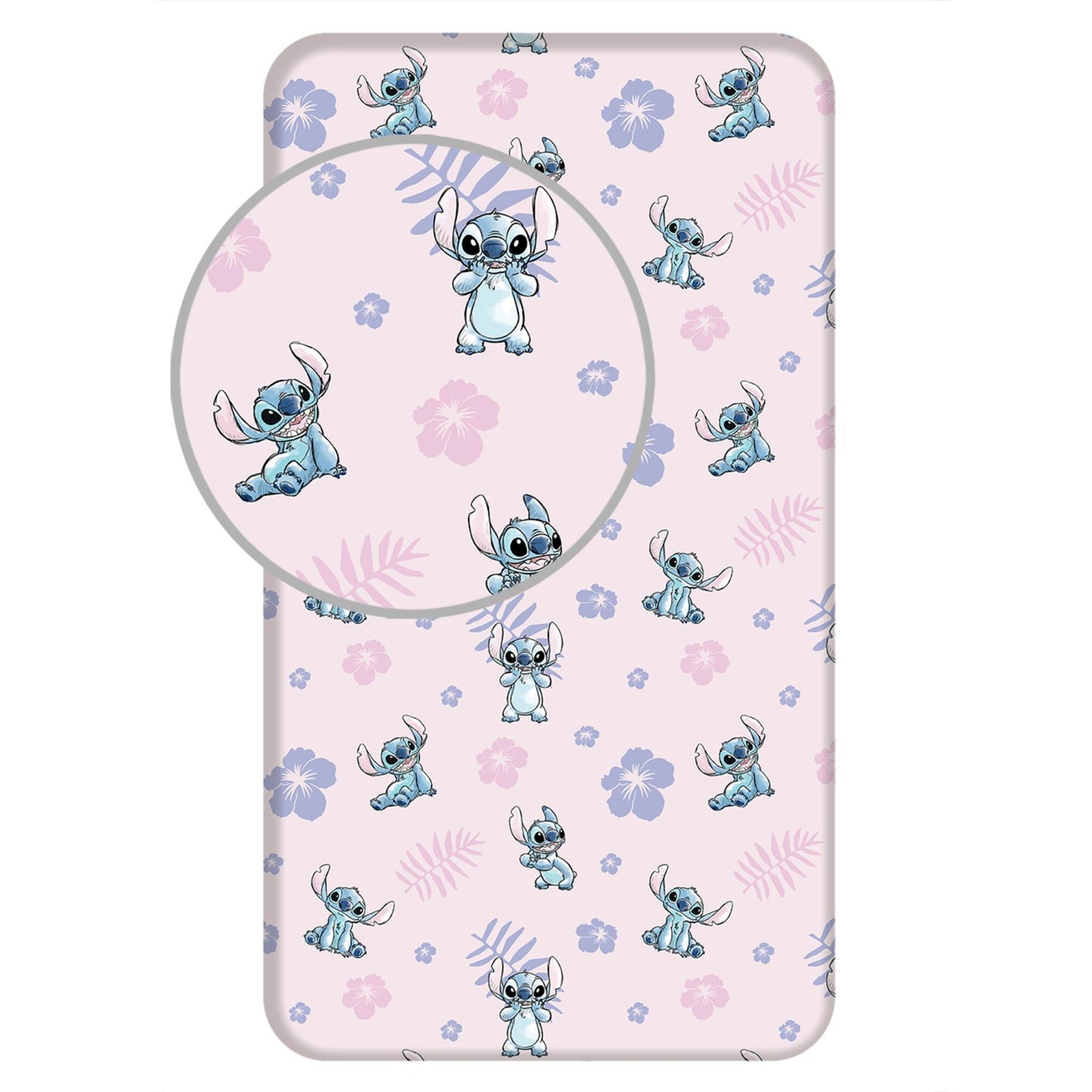 Lilo & Stitch Spannbetttuch Baumwollbettlaken für Kinderbett (90x200+25 cm)