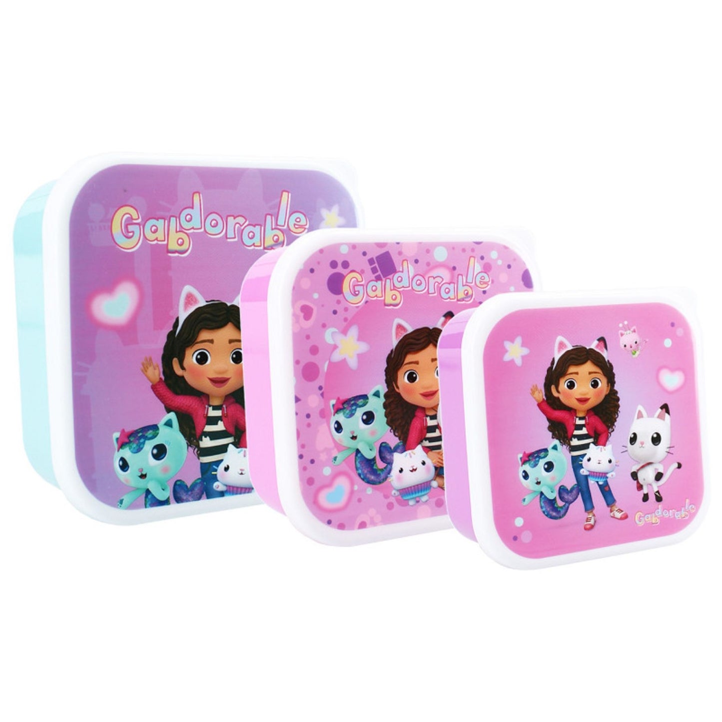 Gabby's Dollhouse Lunchbox 3in1 Brotdose für Kinder ideal für Schule und Ausflüge