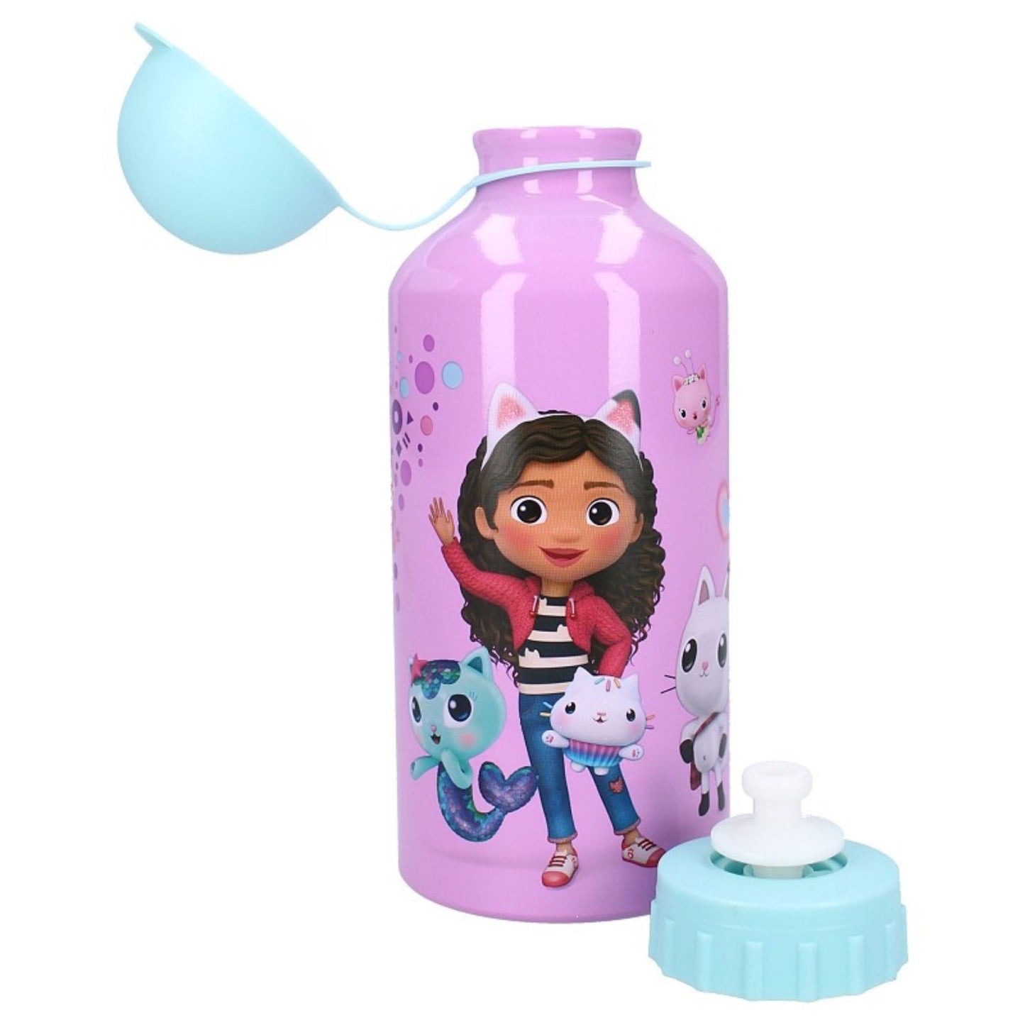 Gabby's Dollhouse Trinkflasche 400 ml Aluminium für Kinder ideal für Schule und Ausflüge