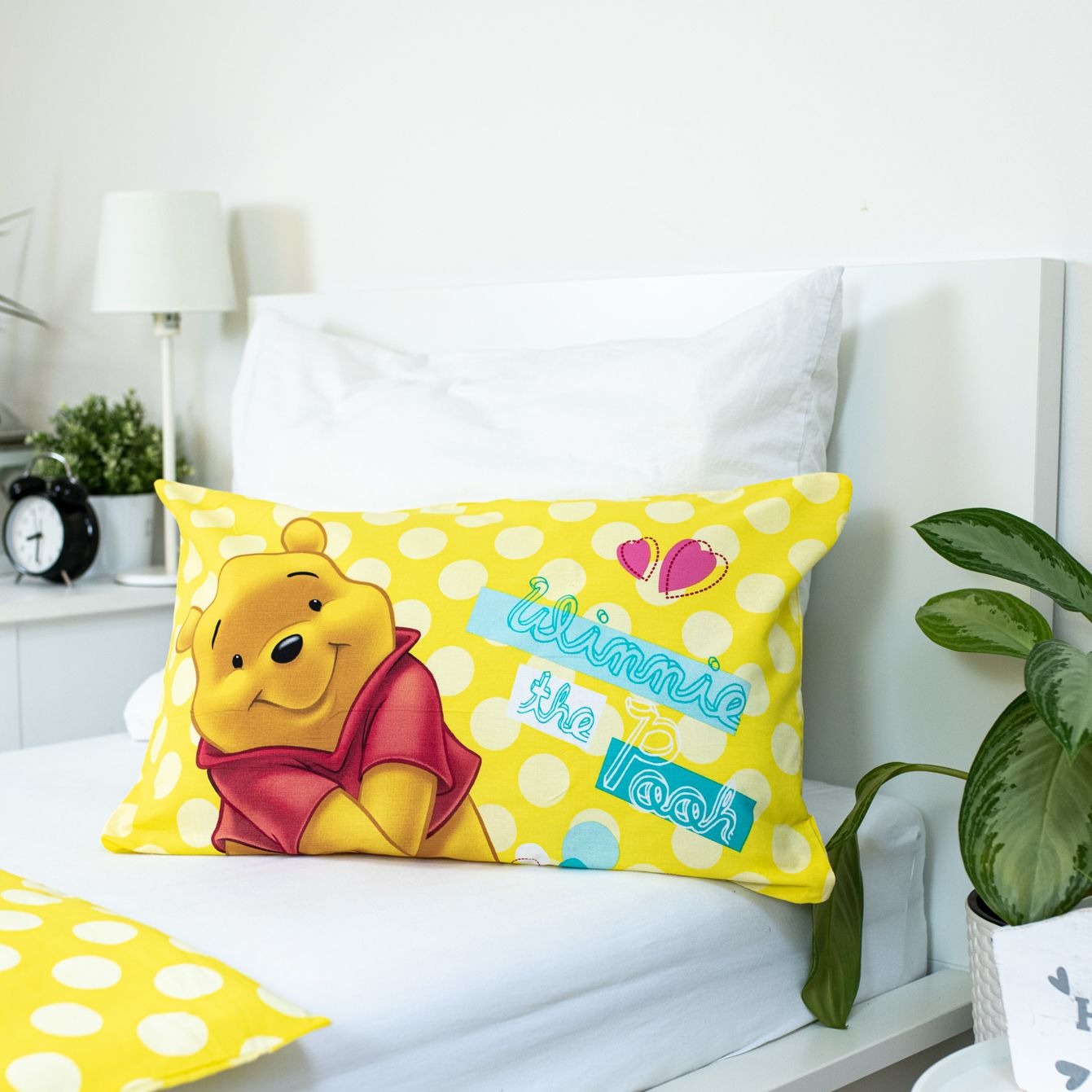 Winnie Puuh Bettwäsche-Set aus Baumwolle für Kinderbett - 100 x 135 cm + 40 x 60 cm