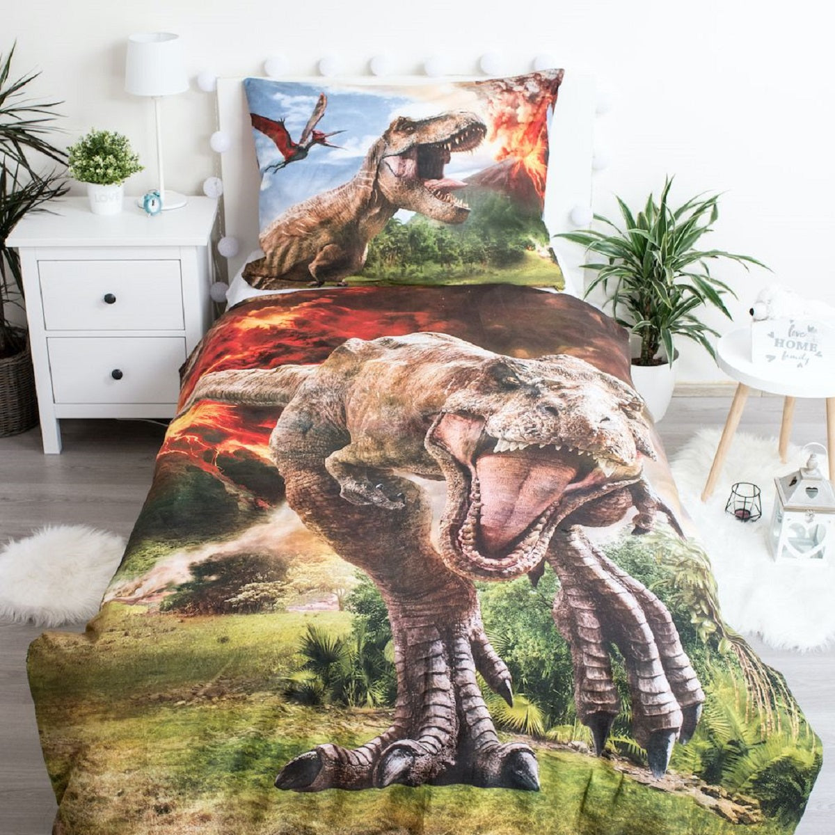 Jurassic World Kuschelige Bettwäsche Baumwolle, 140x200 cm & 70x90 cm