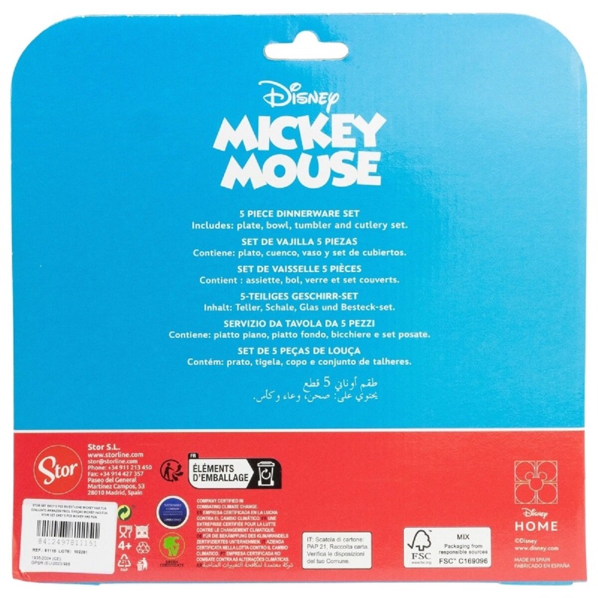 Disney Mickey Mouse 5-teiliges Kindergeschirr Essensset für Kinder