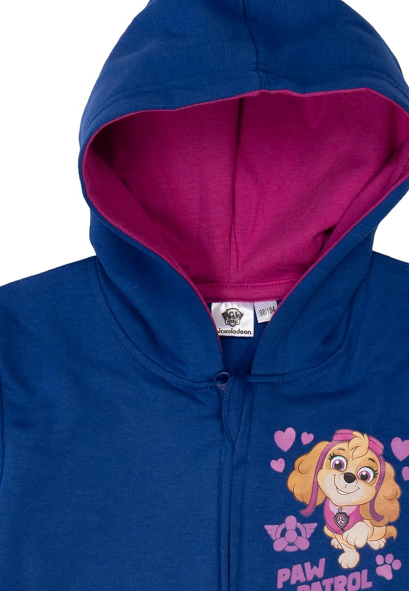 Paw Patrol Sweatjacke für Mädchen - Kinder Kapuzenpullover mit Reißverschluss Hoodie Blau