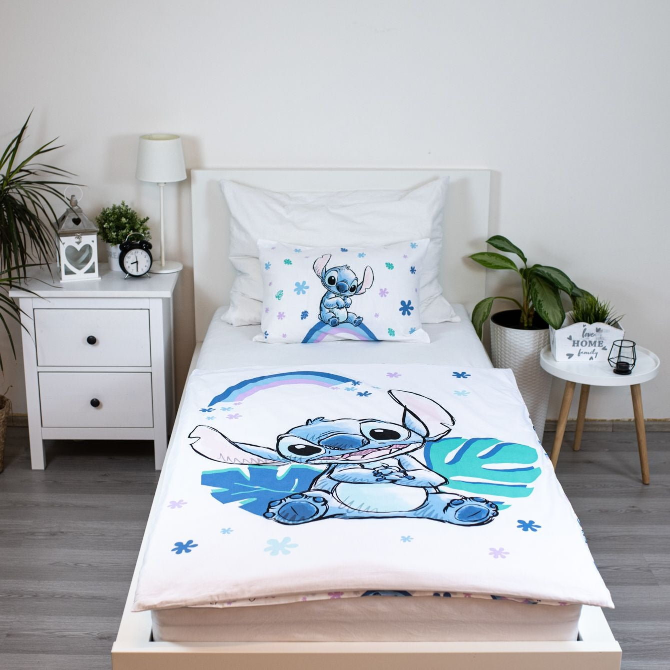 Lilo & Stitch Bettwäsche-Set aus Baumwolle für Kinderbett - 100 x 135 cm + 40 x 60 cm