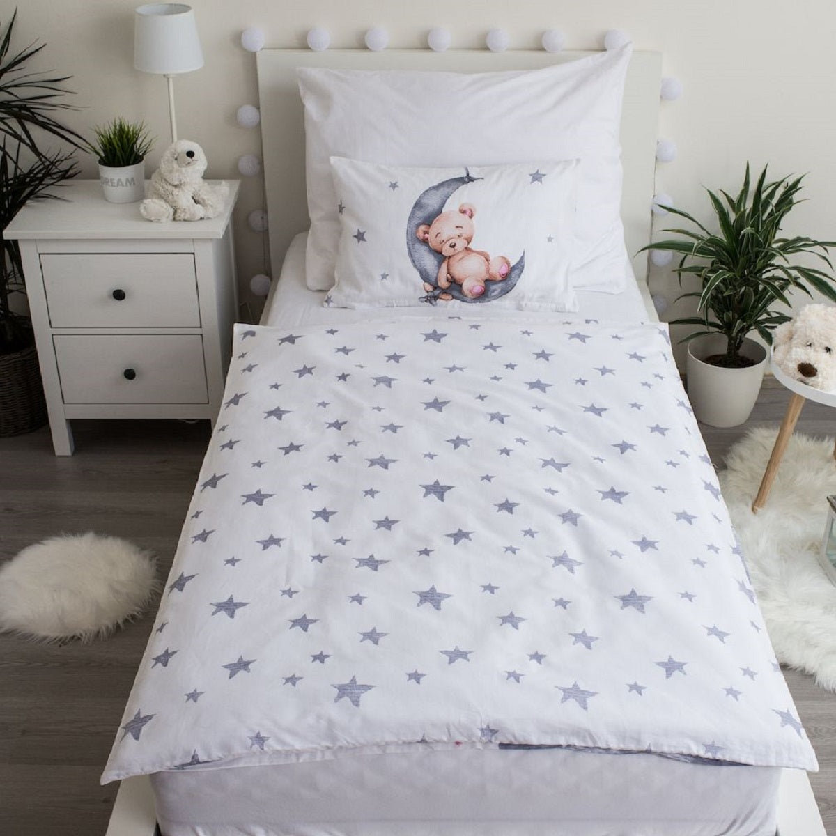 Teddy Bear Kinderbettwäsche – Bettbezug 100x135 cm & Kissenbezug 40x60 cm