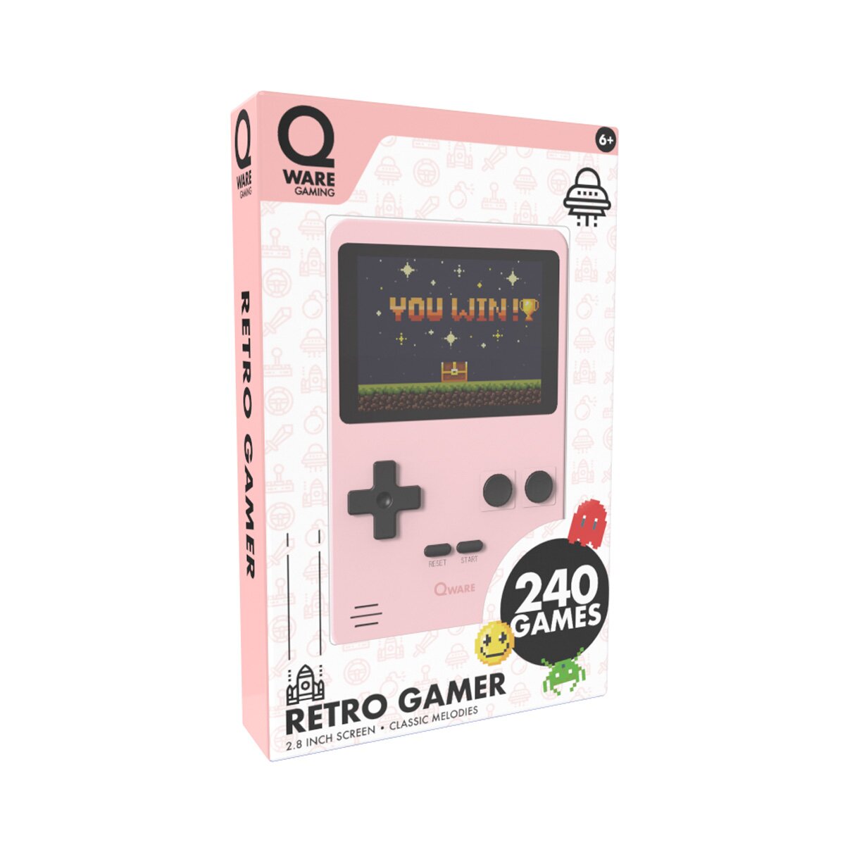 Qware Retro Spielkonsole Handheld 240 Spiele für unterwegs