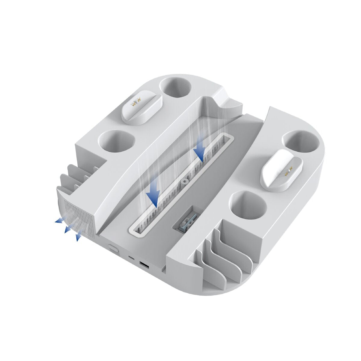 Qware Cooling Station kompatibel mit PlayStation 5 und PS5 Slim – Mit Ladefunktion für zwei Controller