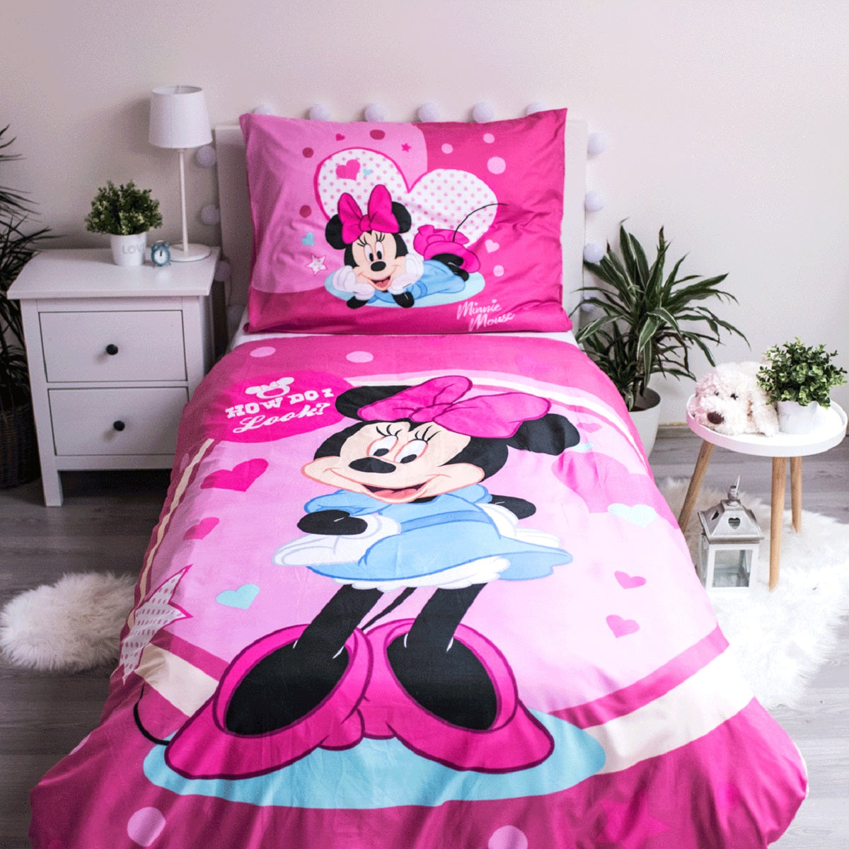 Minnie Mouse Kuschelige Bettwäsche Polyester, 140x200 cm & 70x90 cm