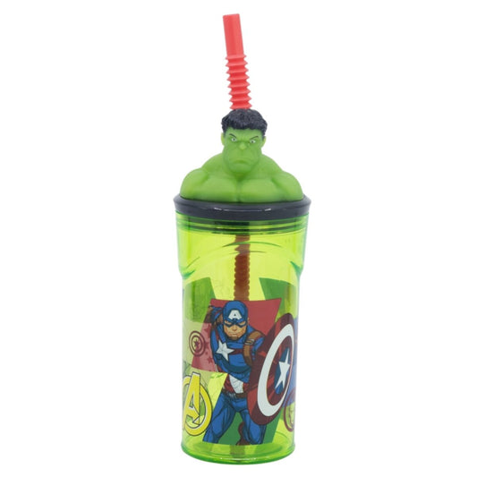 Marvel Hulk Trinkbecher – 3D Kinderbecher & Strohhalm-Tumbler 360 ml