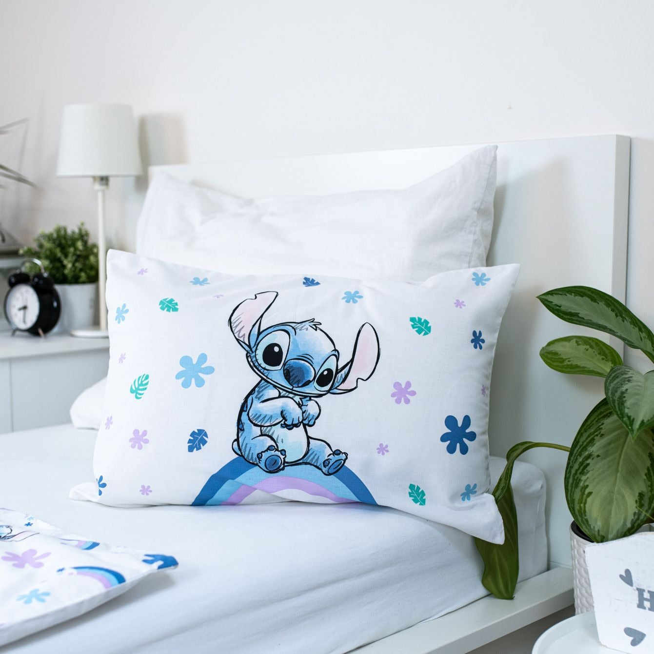 Lilo & Stitch Bettwäsche-Set aus Baumwolle für Kinderbett - 100 x 135 cm + 40 x 60 cm