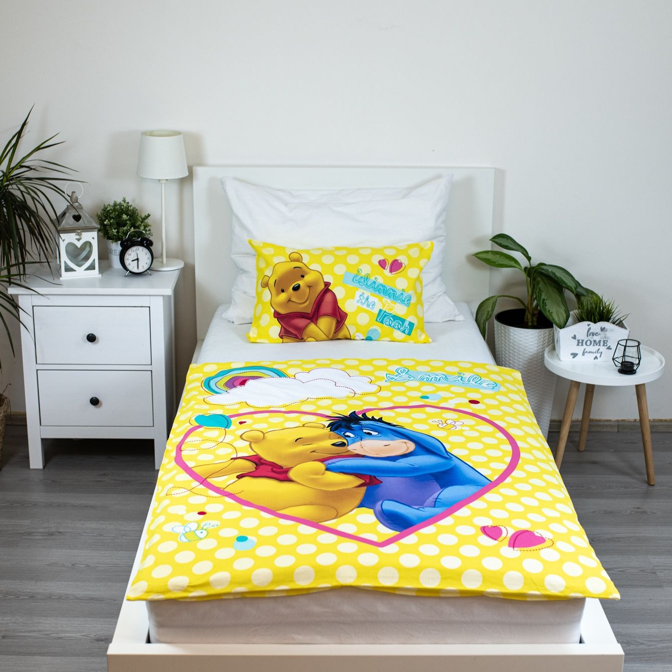 Winnie Puuh Bettwäsche-Set aus Baumwolle für Kinderbett - 100 x 135 cm + 40 x 60 cm