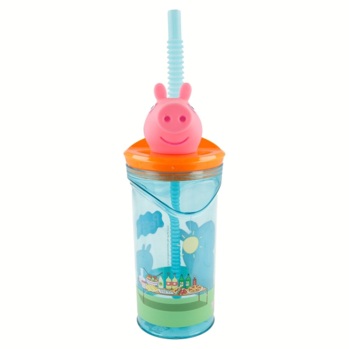 Stor Peppa Pig Trinkbecher – 3D Kinderbecher & Strohhalmbecher 360 ml
