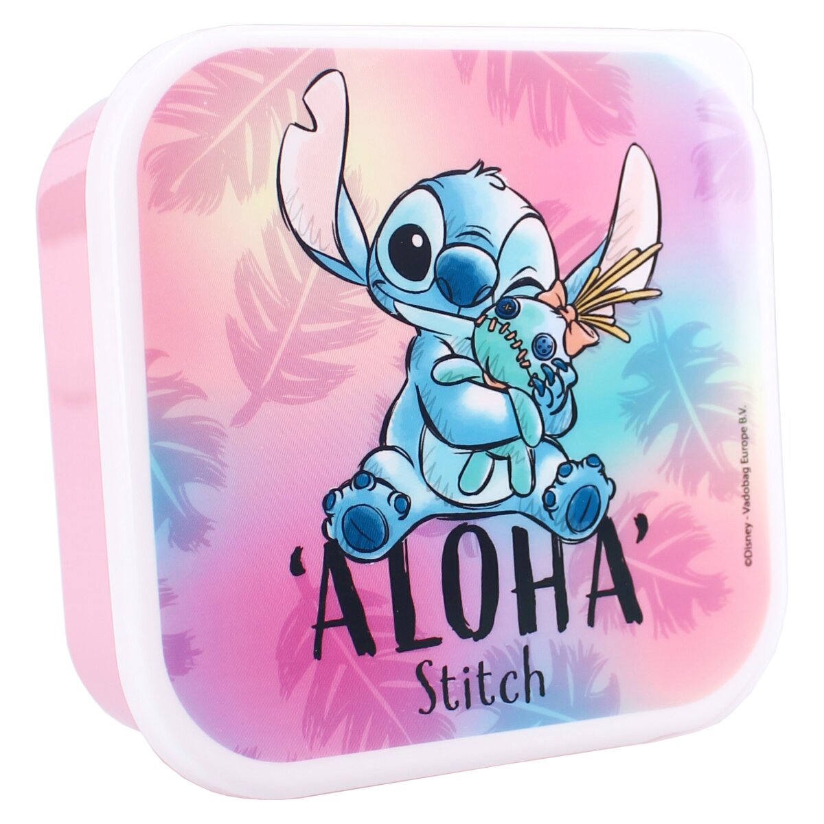 Disney Stitch Brotdose Snackbox 3-in-1 Set mit stapelbaren Behältern