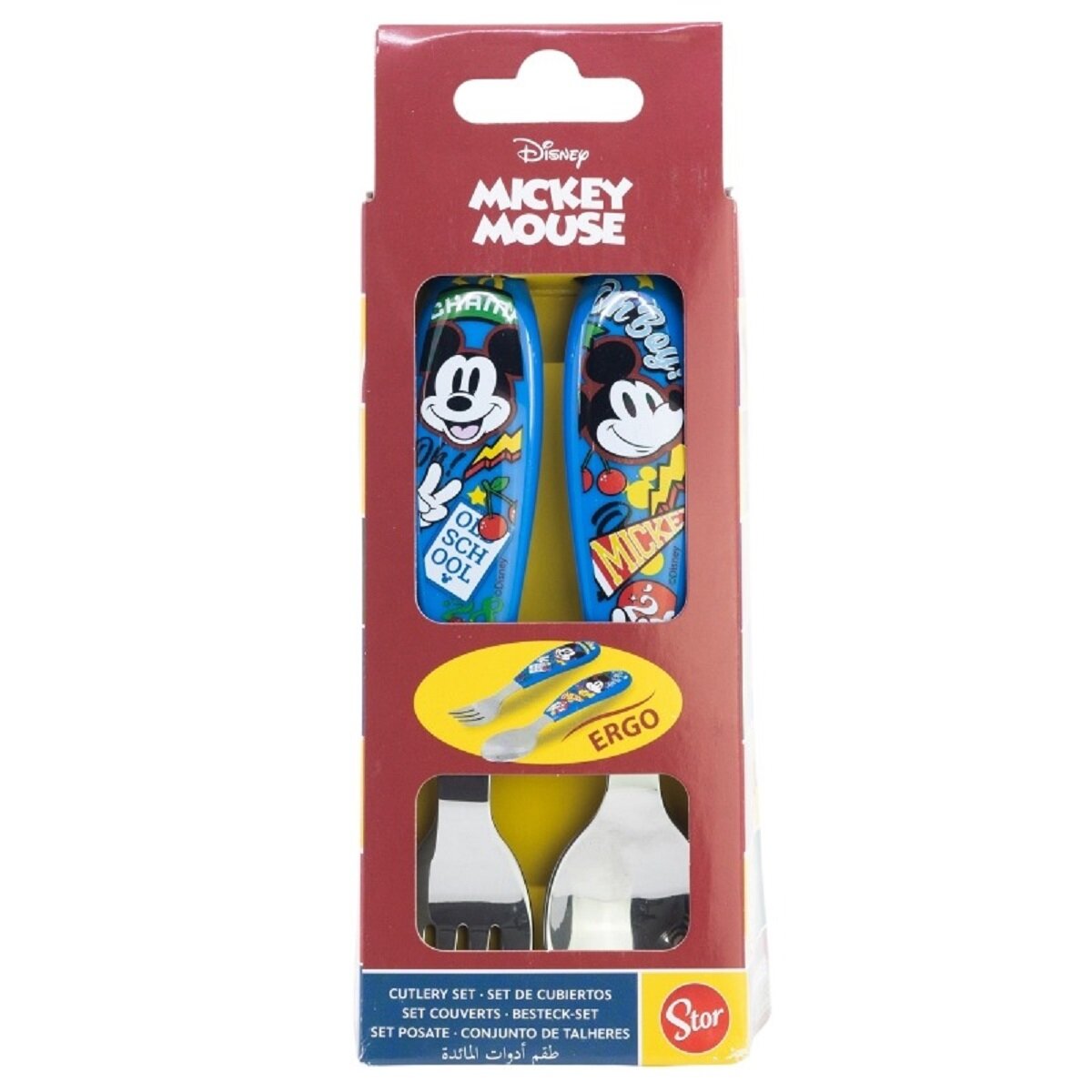 Disney Mickey Mouse Kinderbesteck Set 2-teilig – Löffel & Gabel mit Motivgriffen