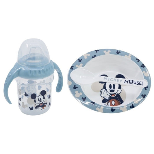Disney Mickey Mouse Baby Geschenkset 3-teilig – Trinkbecher, Schale & Löffel mit Minnie Motiv