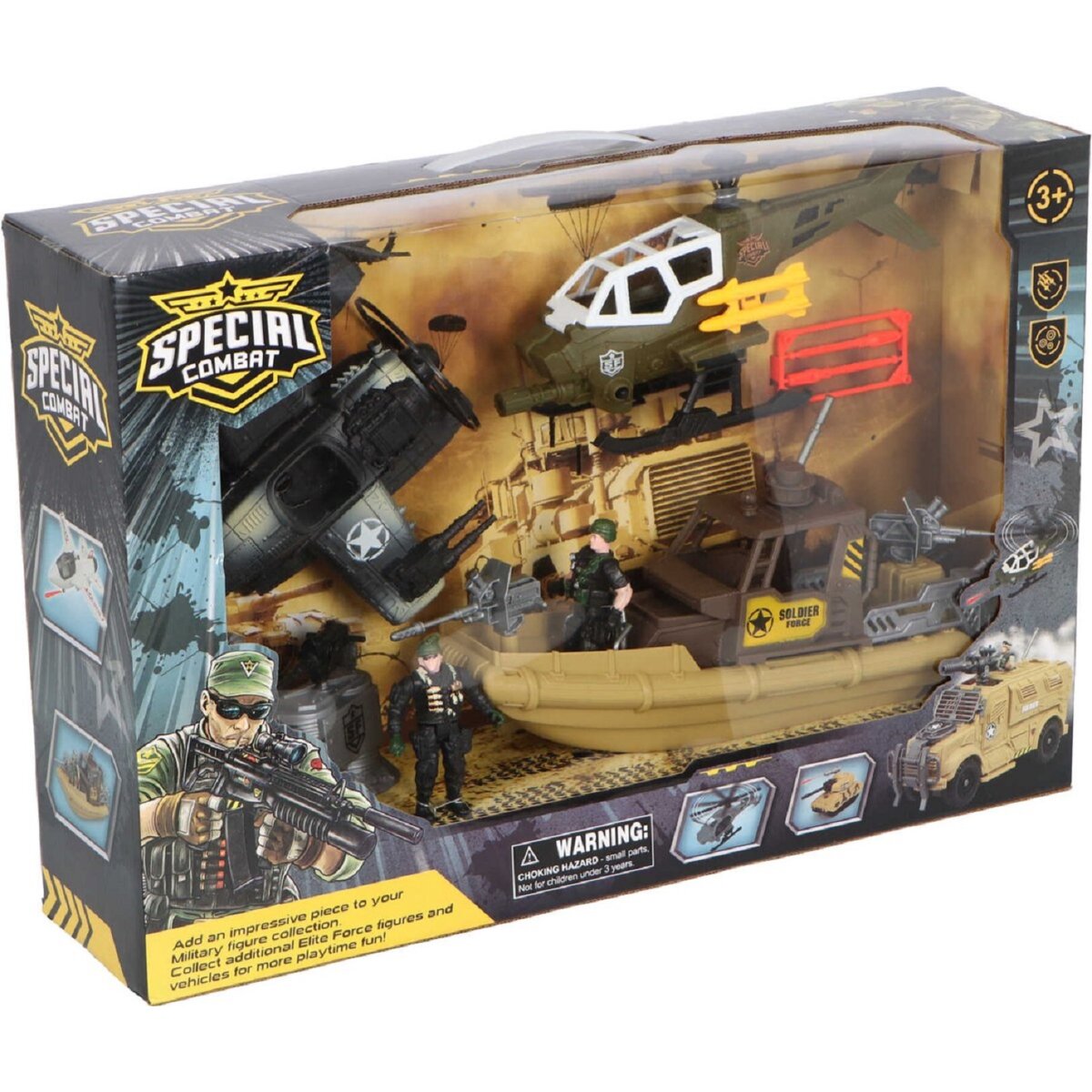 Jollity Works Armee Spielset – Boot mit Figuren & Zubehör