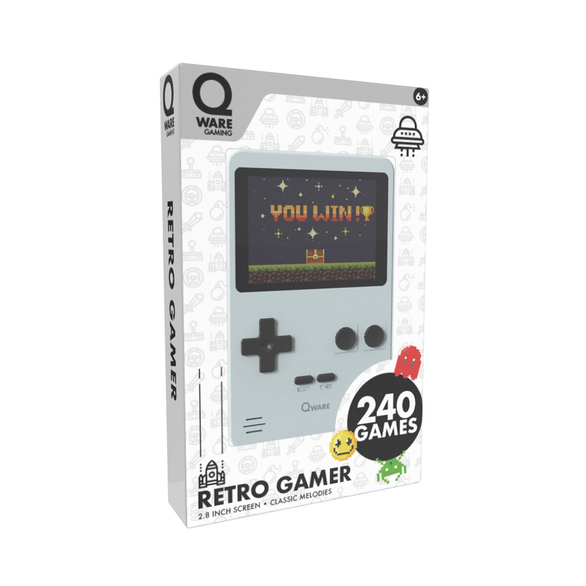 Qware Retro Spielkonsole Handheld 240 Spiele für unterwegs