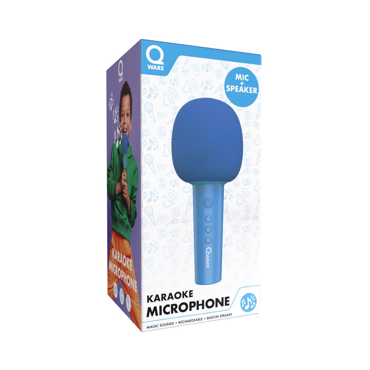 Qware Kabelloses Karaoke Mikrofon mit Bluetooth & Lautsprecher