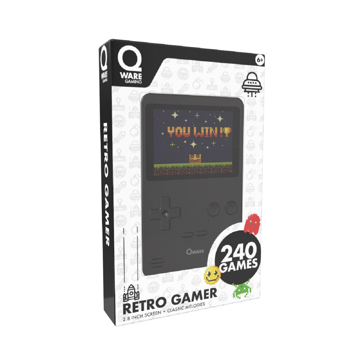 Qware Retro Spielkonsole Handheld 240 Spiele für unterwegs