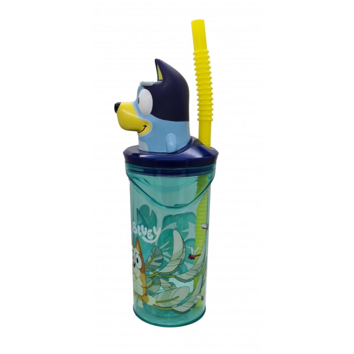 Bluey Trinkbecher – 3D Kinderbecher & Strohhalm-Tumbler 360 ml