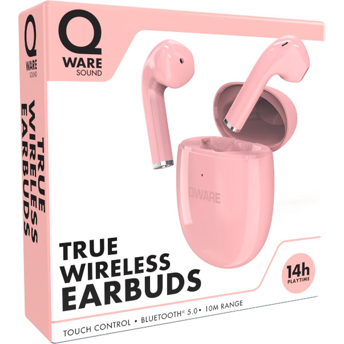 Qware Sound Ohrhörer – Bluetooth 5.0 Wireless Kopfhörer Rosa Touch Control & Sprachassistent