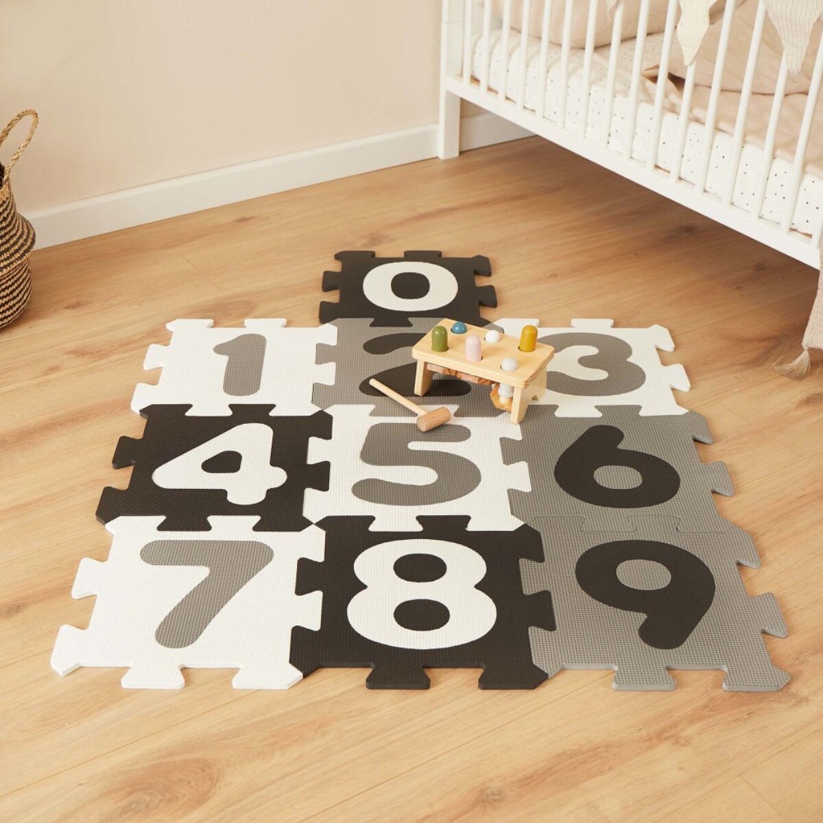 Pirox Jolly Puzzle Schaum-Spielmatte – Lernmatte mit Zahlenmotiven 32x32 cm