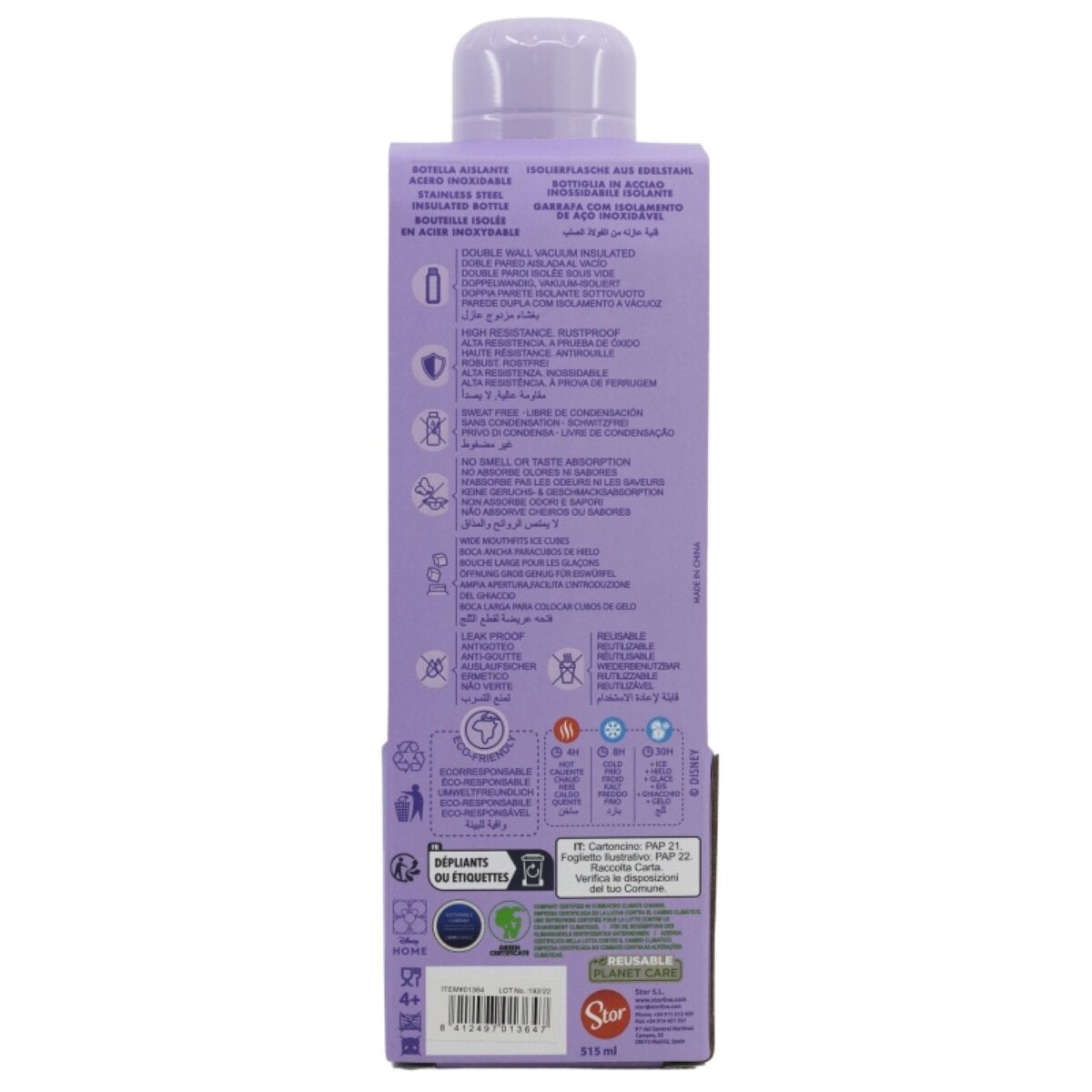 Disney Stitch - Doppelwandige Thermosflasche aus hochwertigem Edelstahl 515 ml