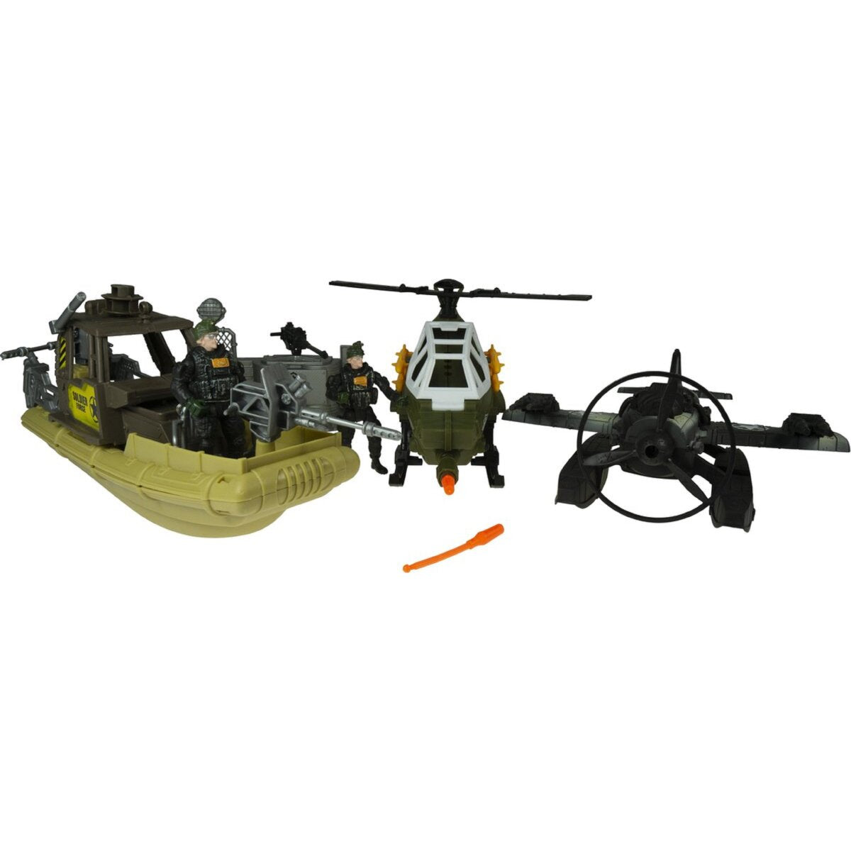 Jollity Works Armee Spielset – Boot mit Figuren & Zubehör