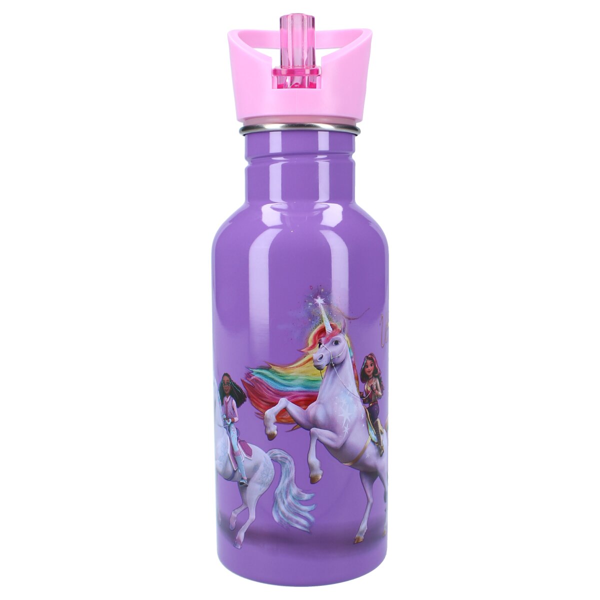 Unicorn Academy Trinkbecher – 500 ml Becher mit Strohhalm