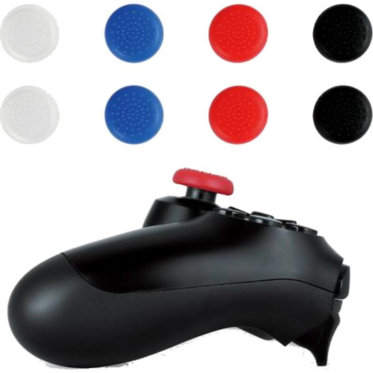 Qware Controller Caps kompatibel mit PS4 – Rutschfeste Thumb Grips in 4 Farben (8er-Set)