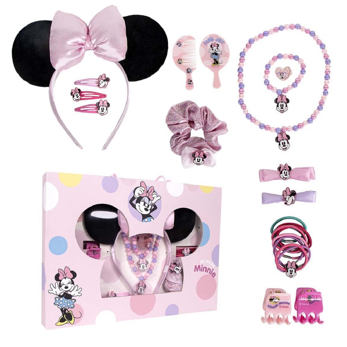 Disney Minnie Mouse Beauty Set für Kinder – Kamm, Haargummi & mehr