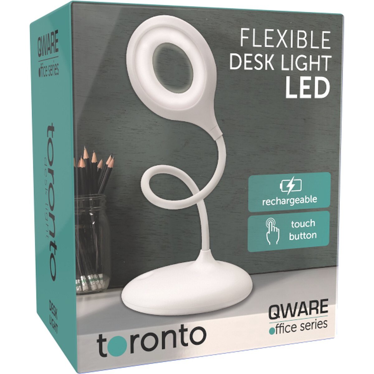 Qware Schreibtischlampe Toronto – LED Lampe Weiß dimmbar & flexibel