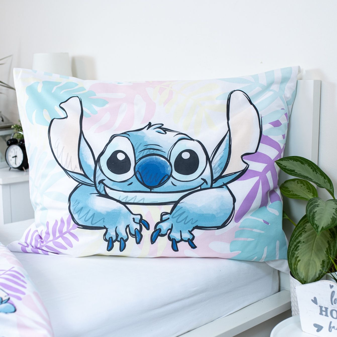 Lilo & Stitch Baumwoll-Bettwäsche 140x200 cm Deckenbezug + 70x90 cm Kissenbezug mit Reißverschluss