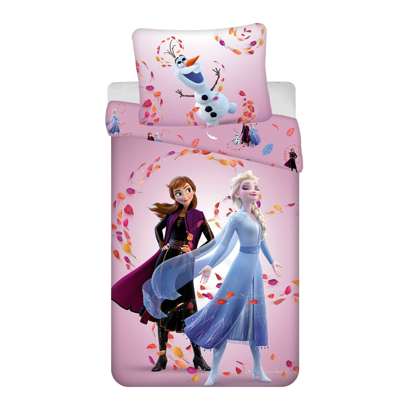 Frozen Baumwoll-Bettwäsche 140x200 cm Deckenbezug + 70x90 cm Kissenbezug mit Reißverschluss