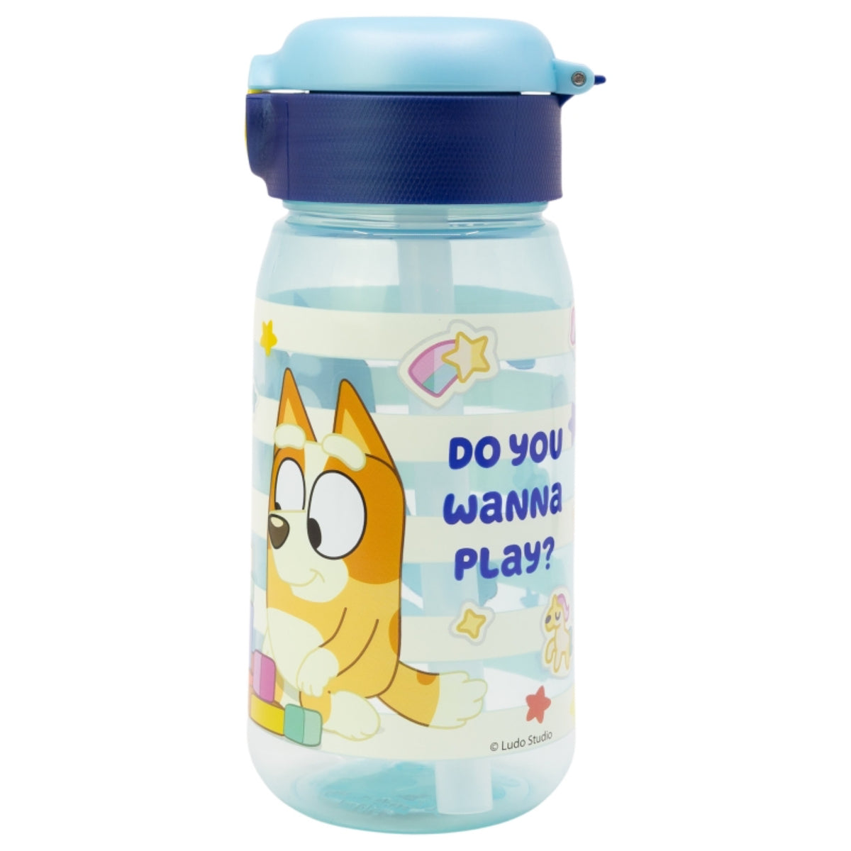 Bluey Wasserflasche 510ml Kinderflasche mit Trinkhalm & Deckel
