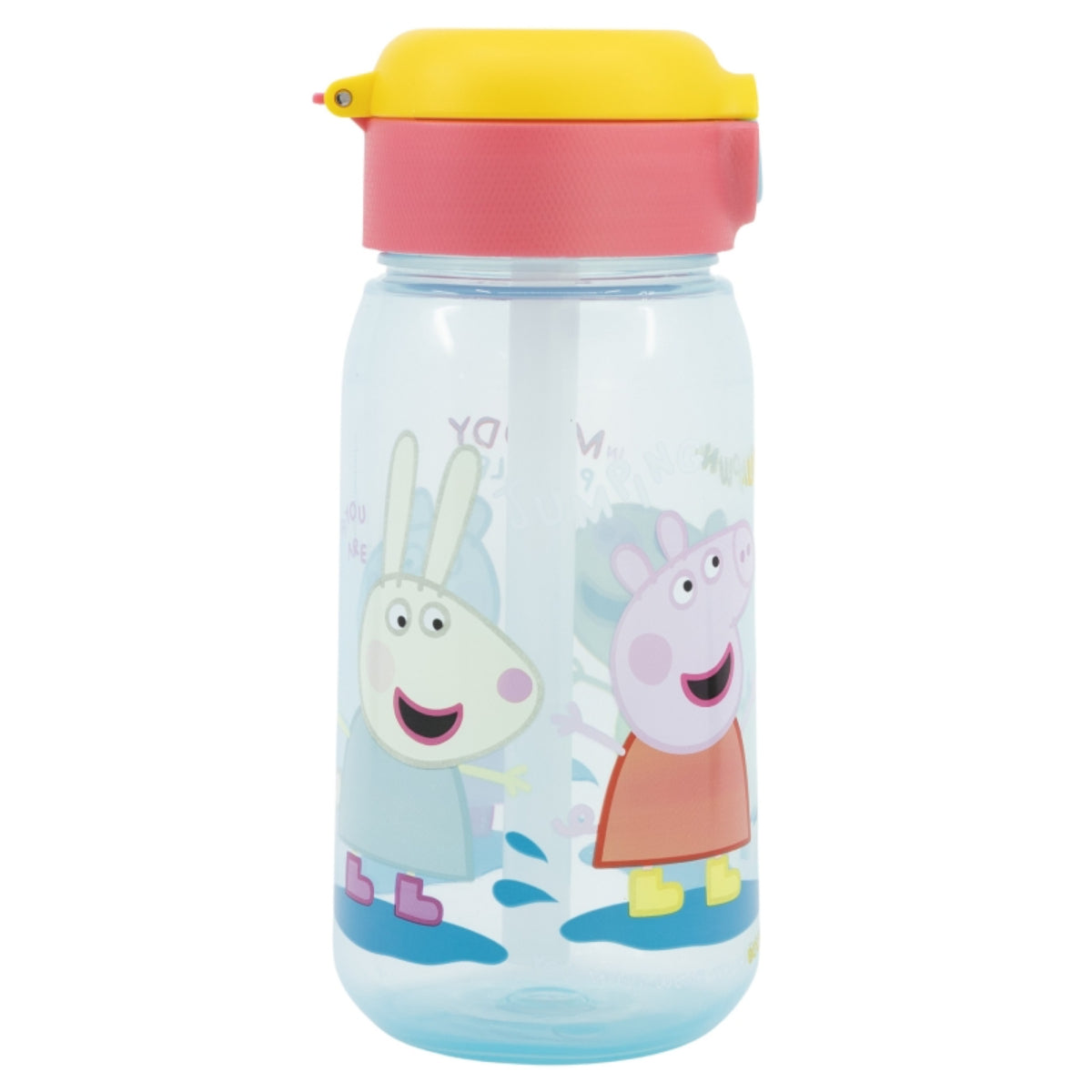 Peppa Pig Trinkflasche 510ml – Kinderflasche mit Trinkhalm & Druckverschluss