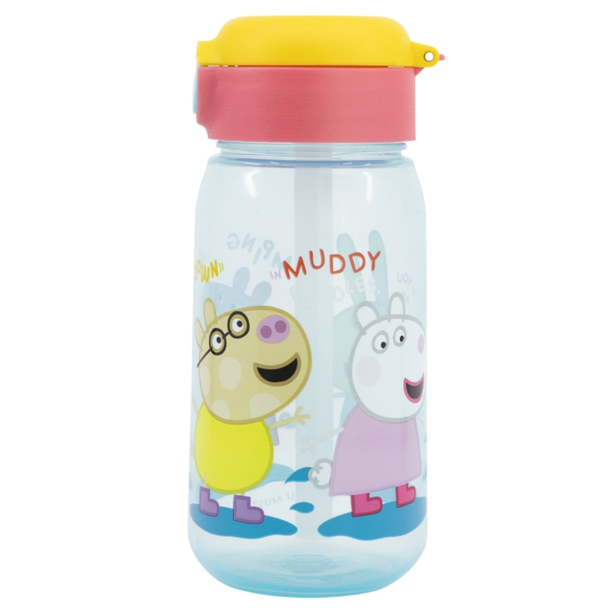 Peppa Pig Trinkflasche 510ml – Kinderflasche mit Trinkhalm & Druckverschluss