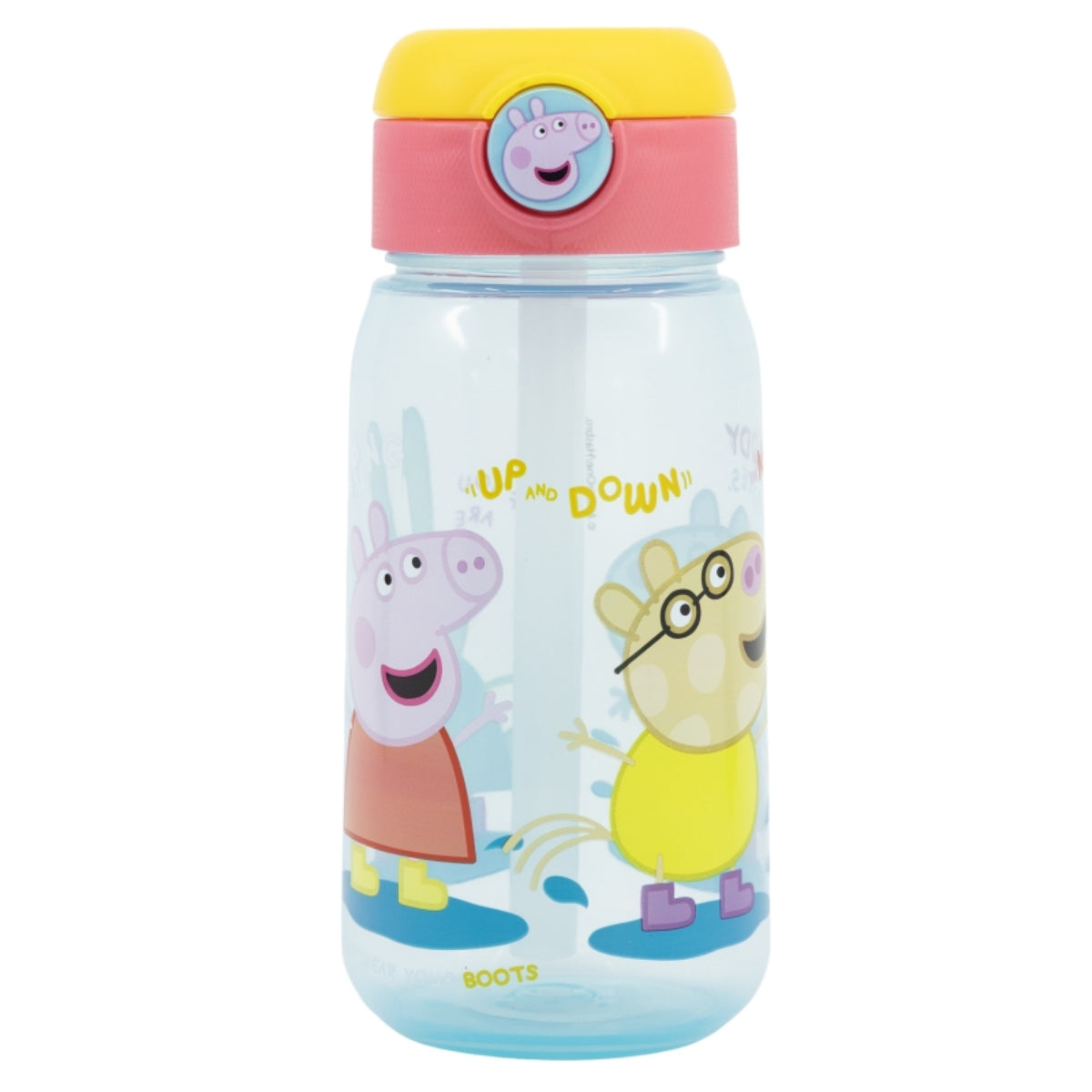 Peppa Pig Trinkflasche 510ml – Kinderflasche mit Trinkhalm & Druckverschluss