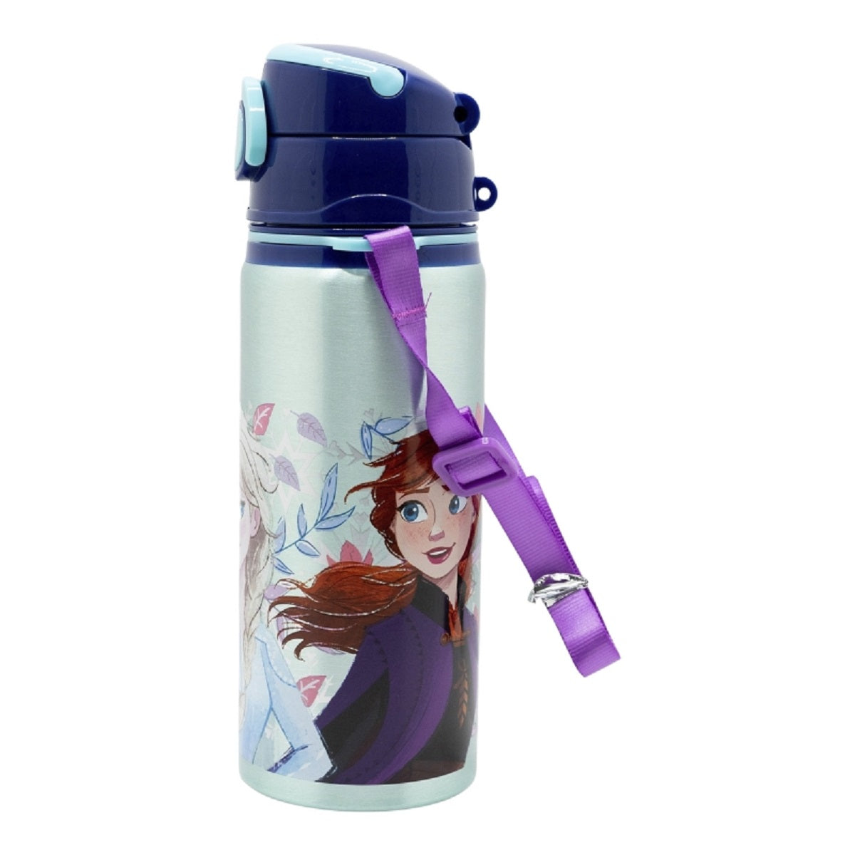 Disney Frozen Aluminium Trinkflasche 730 ml mit Strohhalm & Tragegurt