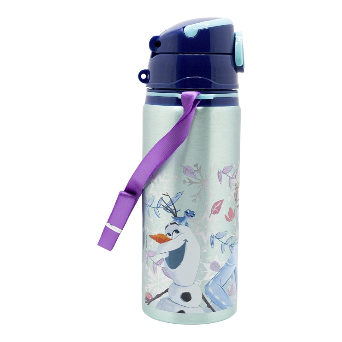 Disney Frozen Aluminium Trinkflasche 730 ml mit Strohhalm & Tragegurt